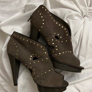 👠 Steve Madden Grey Suede“P-Diem” Booties US Size 9 1/2